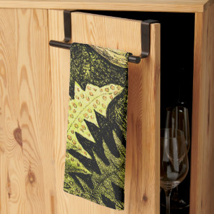 Dutch Art Nouveau Frog in Tree Tea Towel