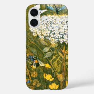 Dutch Art Nouveau Meadow Wildflowers, Butterflies iPhone 16 Case