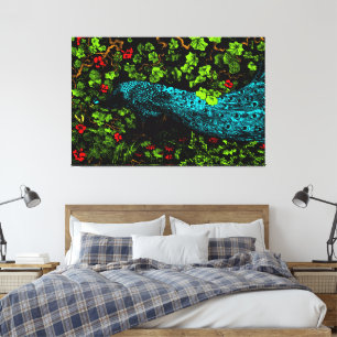 Dutch Art Nouveau Peacock and Butterfly  Canvas Print