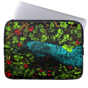 Dutch Art Nouveau Peacock and Butterfly Laptop Sleeve