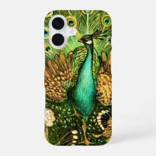 Dutch Art Nouveau Peacock and Chickens iPhone 16 Case