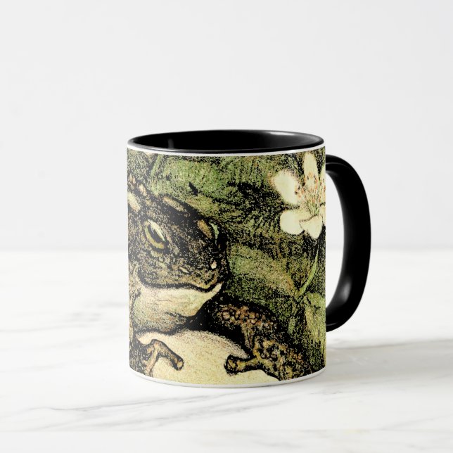 Dutch Art Nouveau Toad and Dogwood  Mug (Front Right)