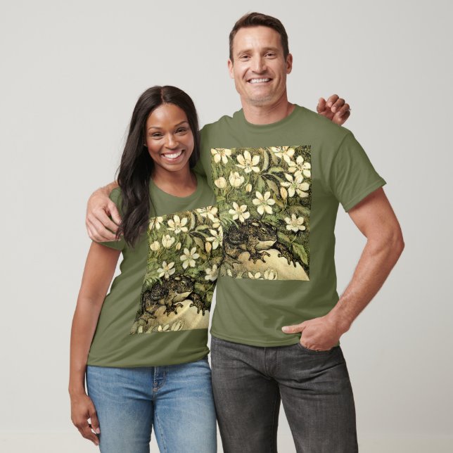 Dutch Art Nouveau Toad and Dogwood  T-Shirt (Unisex)