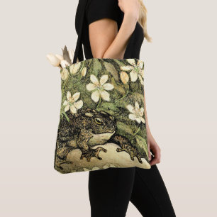 Dutch Art Nouveau Toad and Dogwood  Tote Bag