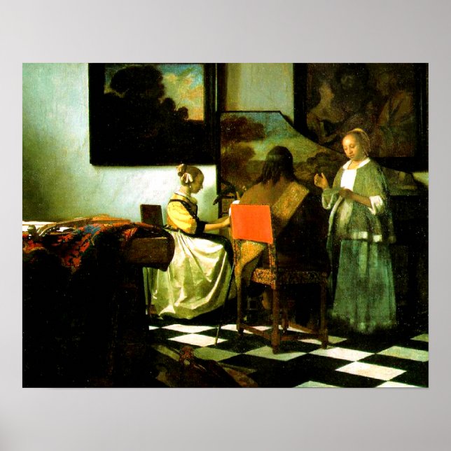 Dutch Artist Vermeer Painting The Concert Poster (Front)