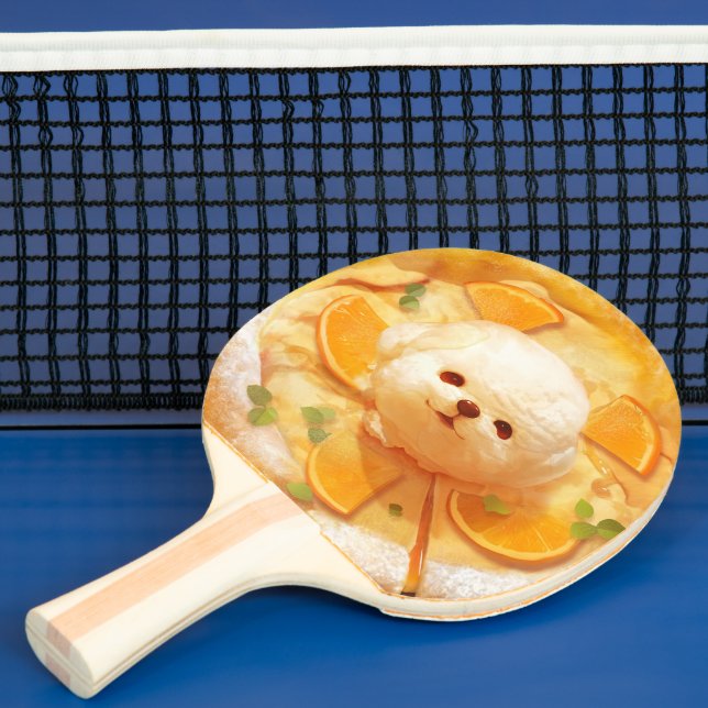 Dutch Baby Pancake with Cute Dog Ice Cream Ping Pong Paddle (Insitu)