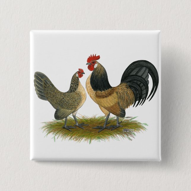 Dutch Bantam:  Blue Quail 15 Cm Square Badge (Front)