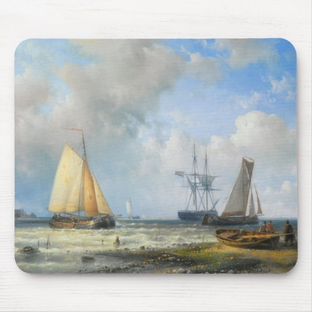 Dutch Barges In A Calm Mouse Mat (Front)