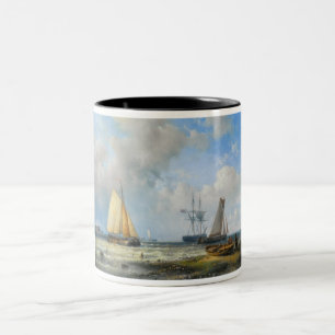 Dutch Barges In A Calm Two-Tone Coffee Mug