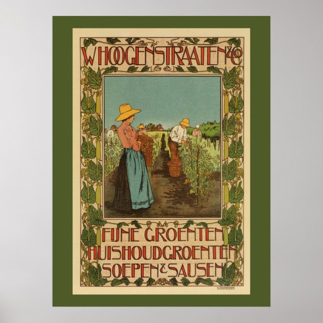 Dutch belle epoque vegetables advertising poster (Front)