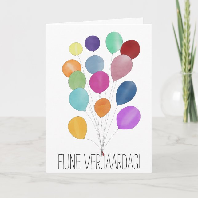 Dutch Birthday bunch of balloons Card (Front)