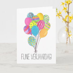 Dutch Birthday bunch of balloons Card