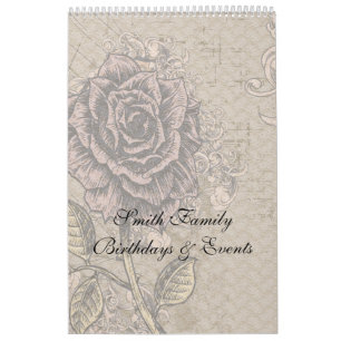 Dutch Birthday Calendar Vintage Flowers