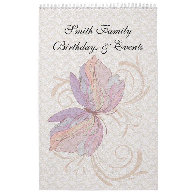 Dutch Birthday Calendar Vintage Lace Butterfly (Cover)