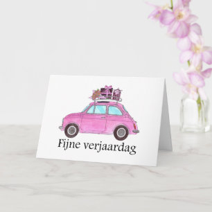 Dutch Birthday Retro Fiat 500 Card