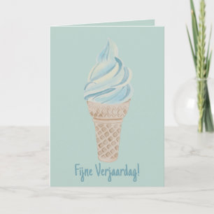 Dutch Birthday Watercolor Ice Cream Card