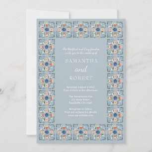Dutch Blue Tile Wedding Invitation