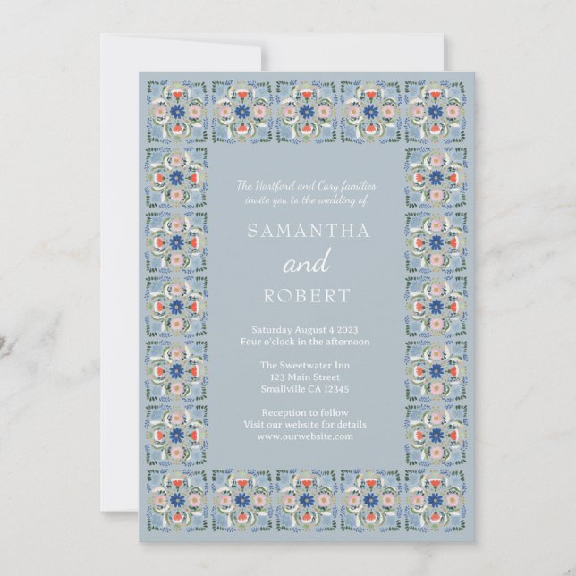 Dutch Blue Tile Wedding Invitation (Front)