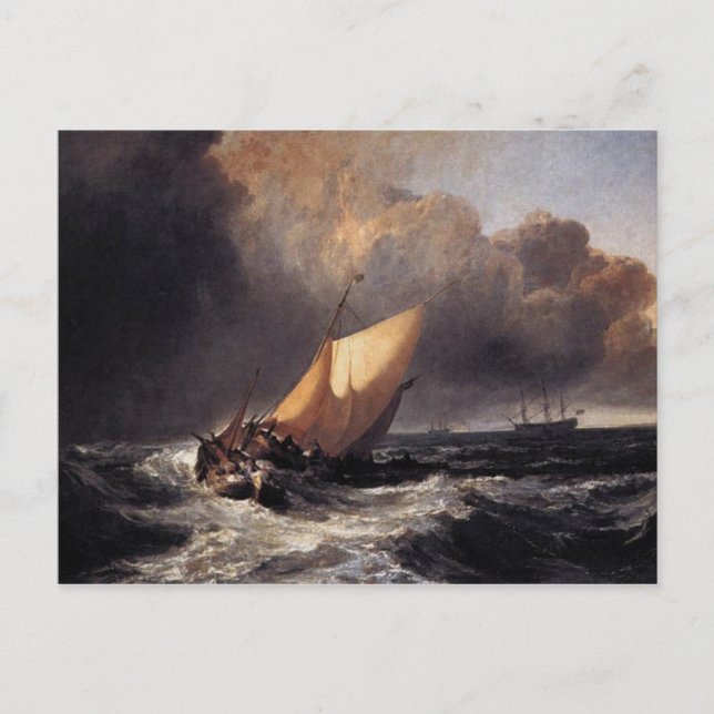 Dutch Boats in a Gale Postcard (Front)