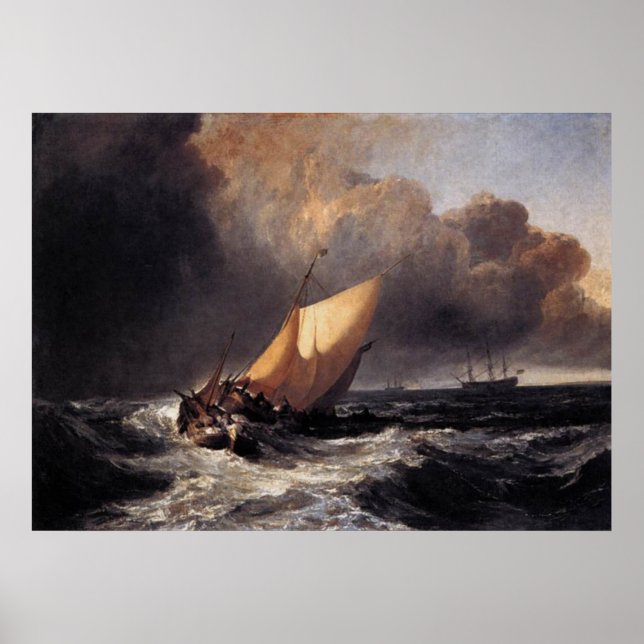 Dutch Boats in a Gale Poster (Front)