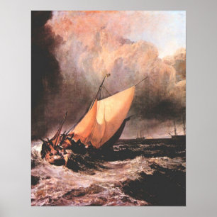Dutch boats in a squall by Joseph Mallord Turner Poster