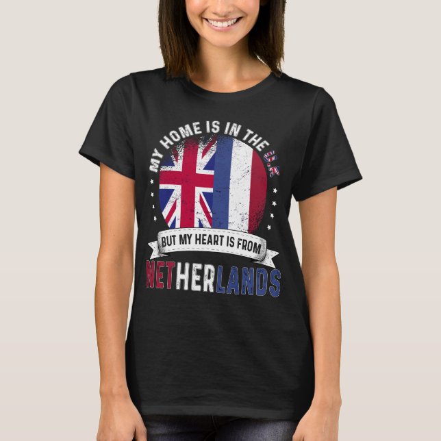 Dutch British Heart from Netherlands Grown T-Shirt (Front)