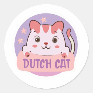 Dutch Bros Cat lovers Classic Round Sticker