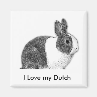 Dutch bunny pencil drawing magnet