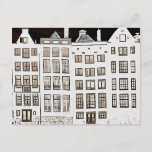 Dutch canal houses design postcard