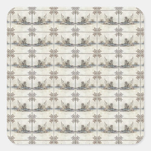 Dutch Ceramic Tiles 4 Square Sticker
