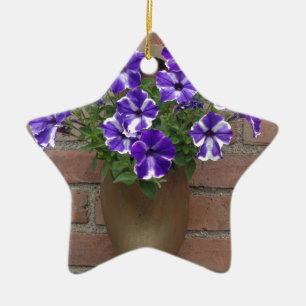 Dutch Clog with Purple Blue White Violet on Wall Ceramic Tree Decoration