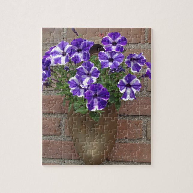 Dutch Clog with Purple Blue White Violet on Wall Jigsaw Puzzle (Vertical)