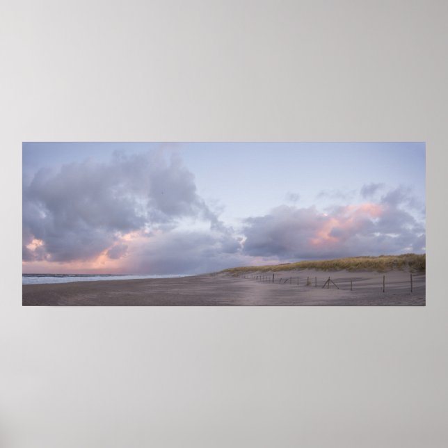 Dutch coast sunset panorama poster (Front)