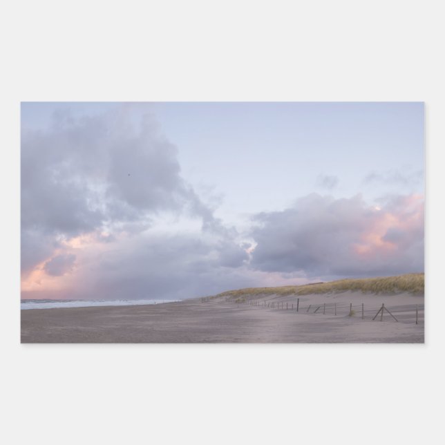 Dutch coast sunset photo sticker (Front)
