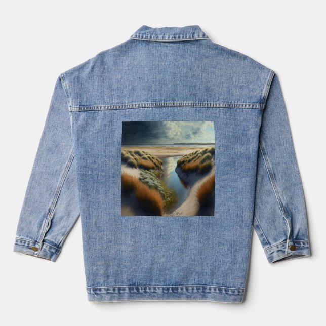 Dutch Coastal Dunes Denim Jacket (Back)