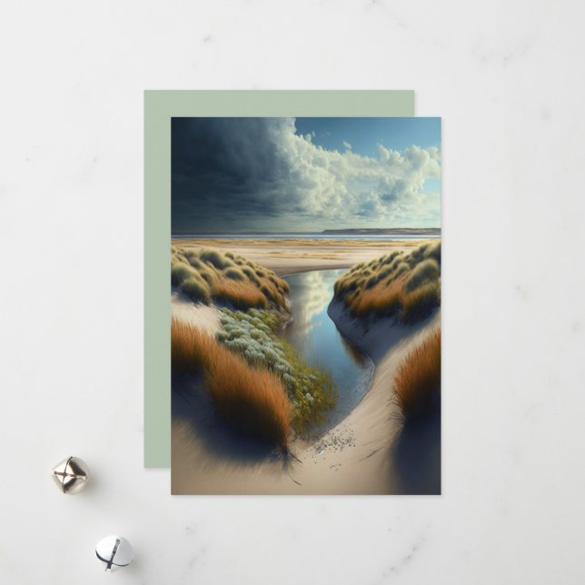 Dutch Coastal Dunes Holiday Card (Front/Back In Situ)