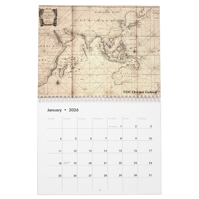 Dutch Colonial Maps Calendar (Jan 2026)