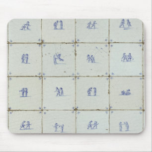 Dutch Delft Blue Tiles Mouse Mat