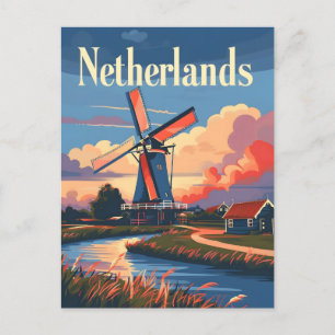 Dutch Delight: Embrace Windmill Magic Netherlands Postcard