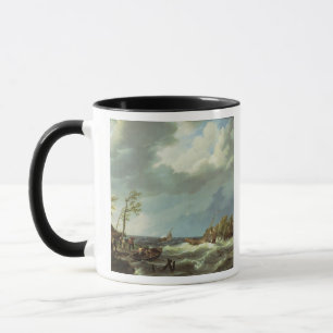 Dutch Fishing Vessel Caught on a Lee Shore with Vi Mug