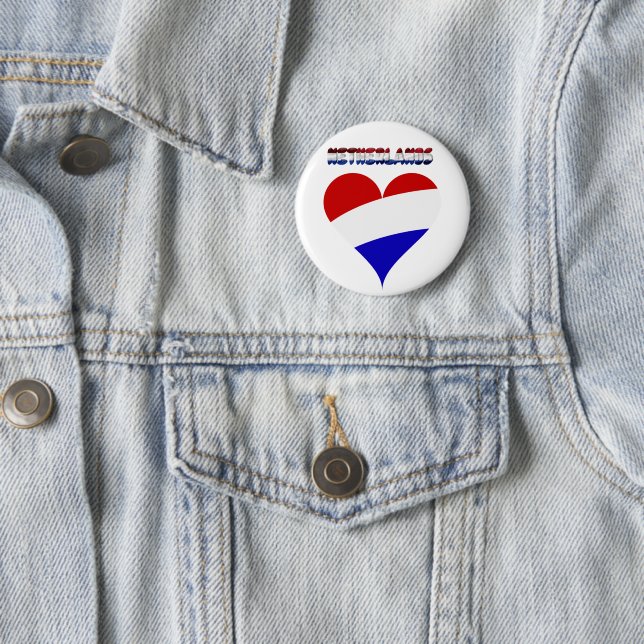 Dutch flag 6 cm round badge (In Situ)