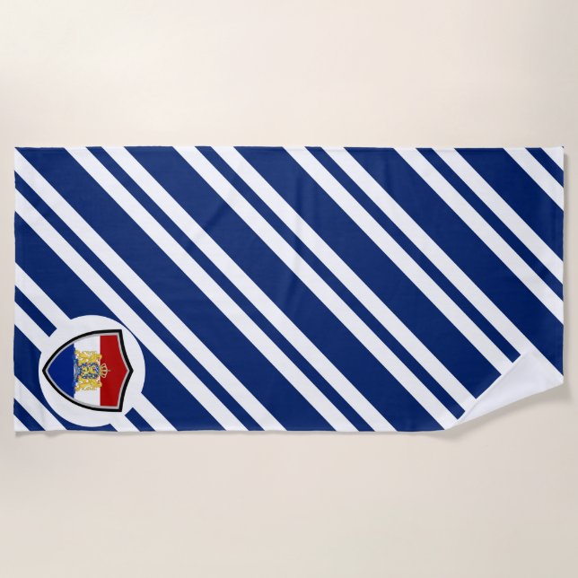 Dutch flag-coat arms beach towel (Front)