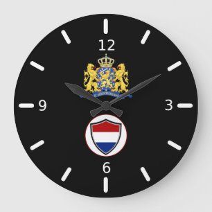 Dutch flag-coat arms large clock