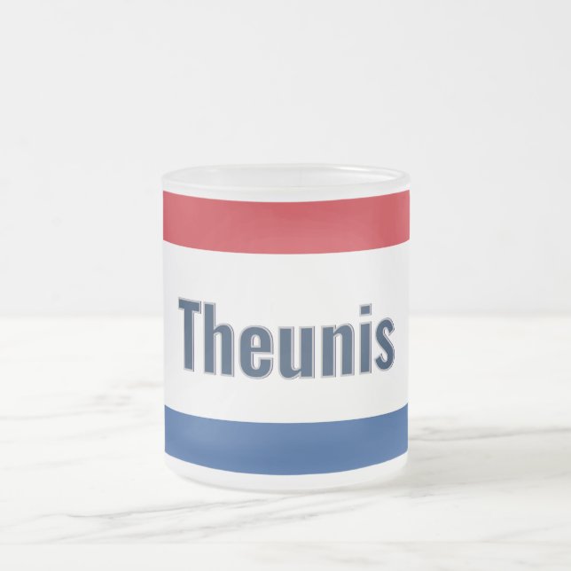 Dutch flag frosted glass coffee mug (Center)