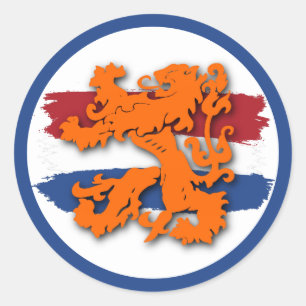 Dutch Flag Orange Lion Team Holland Classic Round Sticker