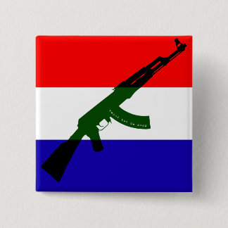 Dutch flag with AK47 15 Cm Square Badge