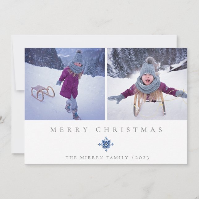 Dutch Floral Holiday Photo Card (Front)