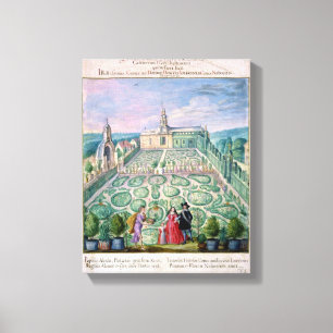 Dutch Garden, 1650 (w/c on paper) Canvas Print