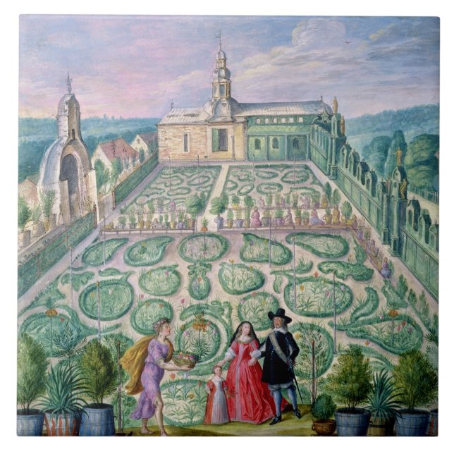 Dutch Garden, 1650 (w/c on paper) Tile (Front)