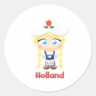 Dutch Girl Classic Round Sticker